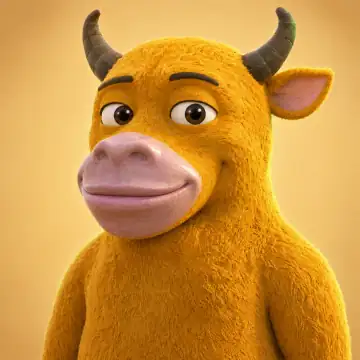 Happy bull reaction